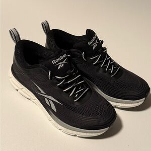 Reebok Black Mesh Sneakers with White Soles